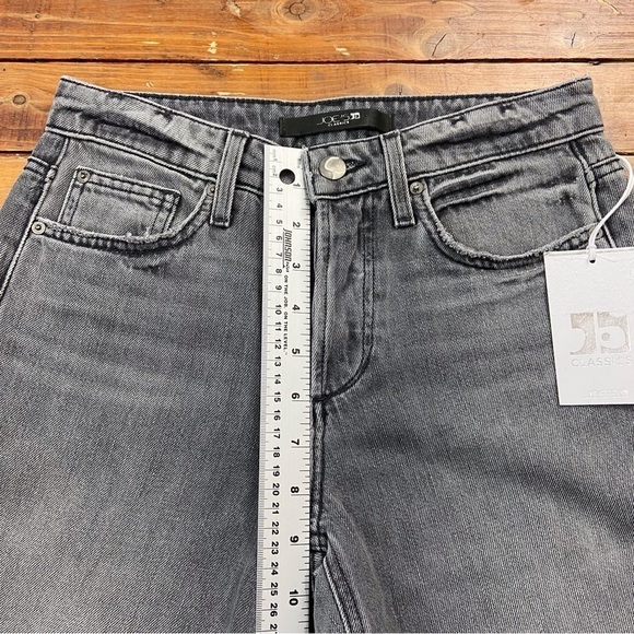NWT Joe’s The Smith highrise straight ankle jeans grey faded black button fly 24 - Picture 12 of 16